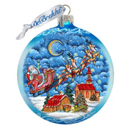 Sleighing in the Night Skies Glass Ornament Limited Edition