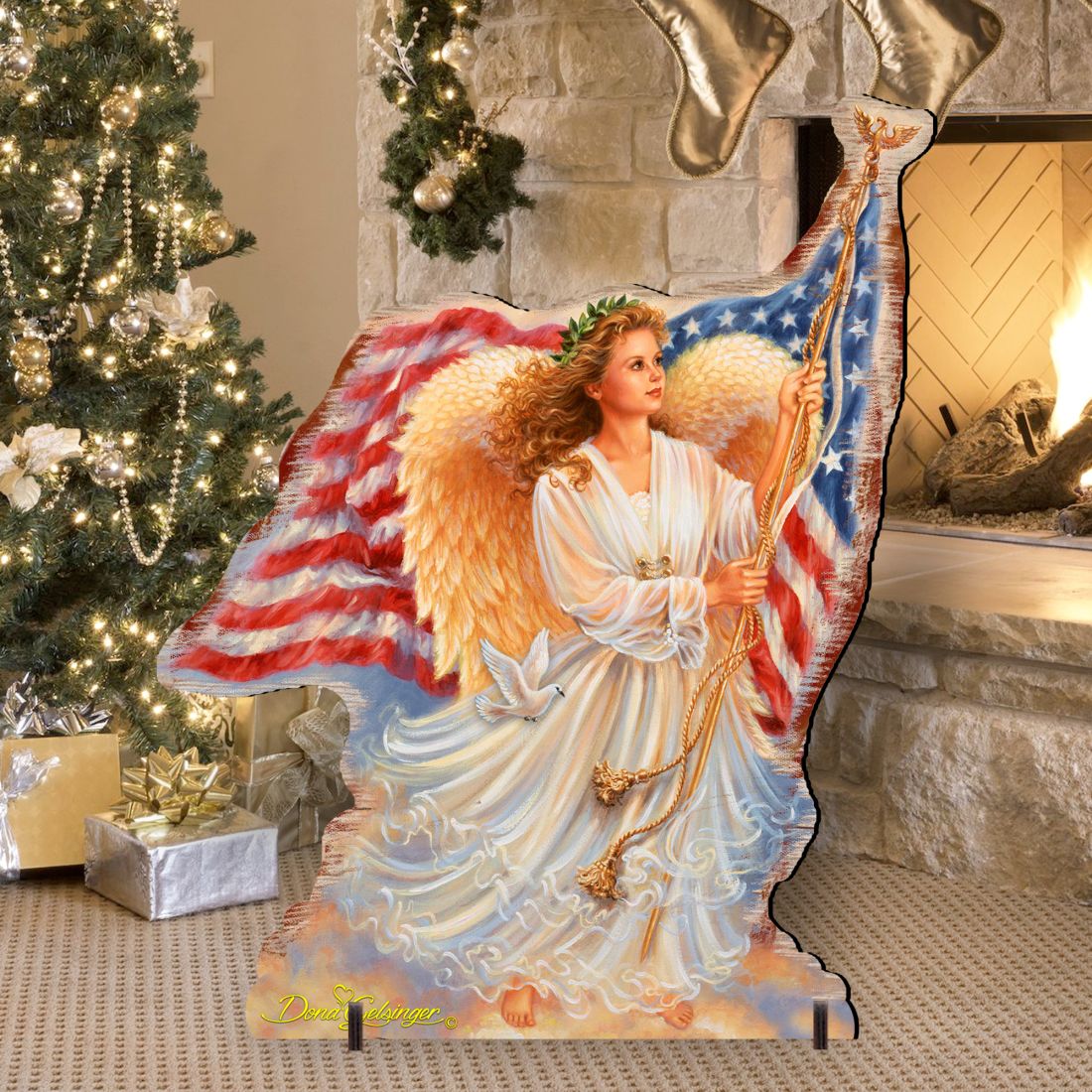 American Christmas Decor by D Gelsinger - Freedom Angel Holiday Outdoor Decor - 8461021F-0107