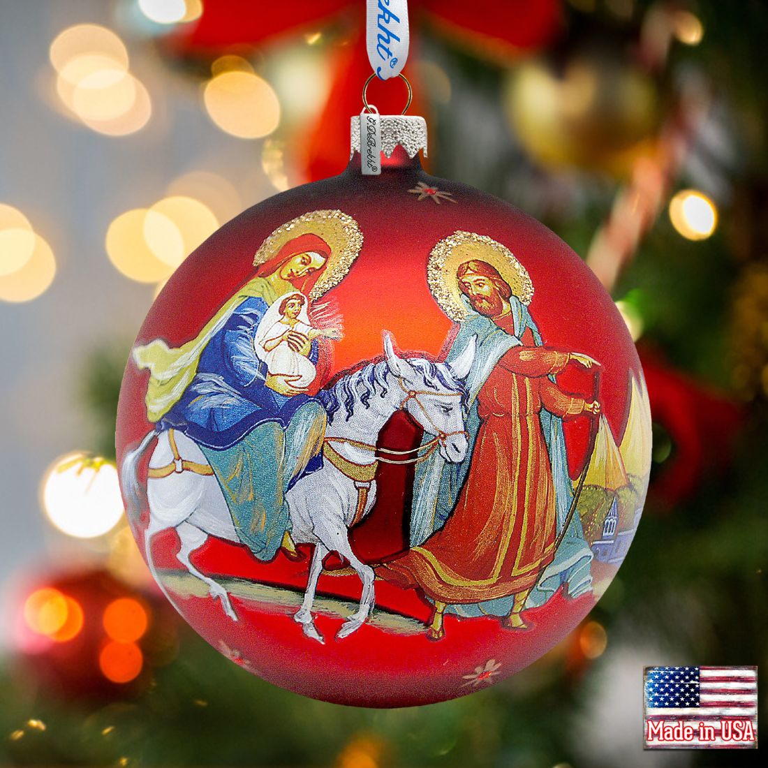 Nativity Glass Ornament Set of 3