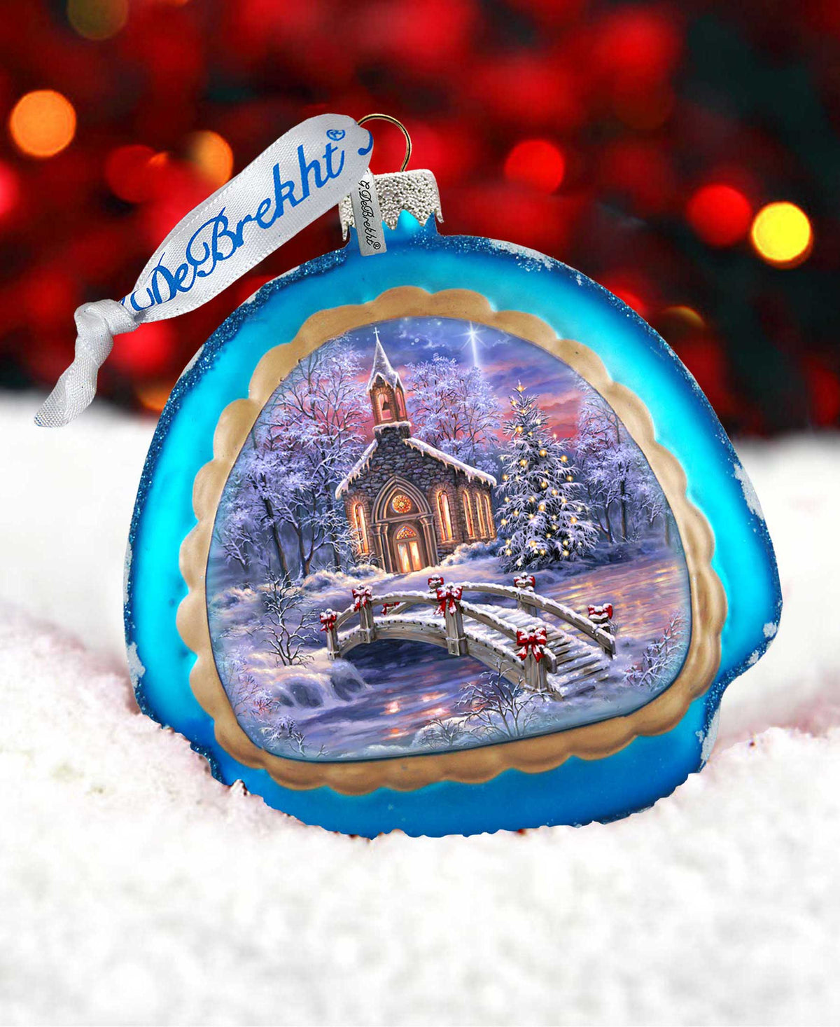 O Come Emmanuel Rainbow Glass Christmas Ornament by D. Gelsinger - Nativity Holiday Decor - 756-026-DG