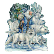 Cool Winds Father Winter Animals Wall Art by J. Bergsma - Wildlife Holiday Decor - 8591862W-JB