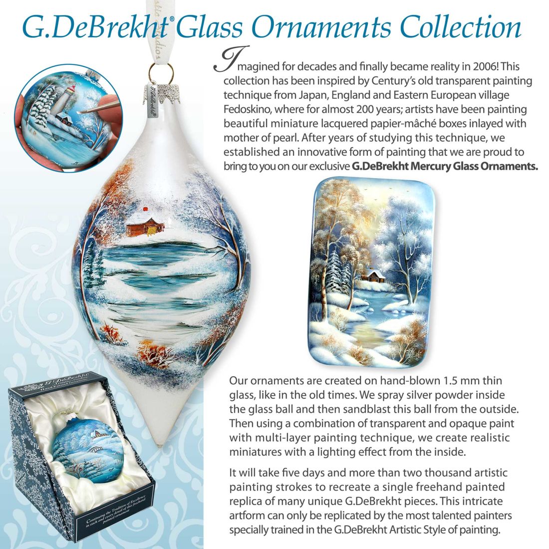 Northern Light Ball Glass Ornament Limited Edition by G. DeBrekht - Christmas Decor - 73856
