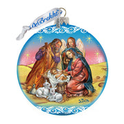 Nativity Ball in Blue Glass Ornament Limited Edition by G. DeBrekht - Nativity Holiday Decor - 73863