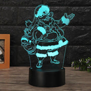 3D Santa Claus LED Color Changing Night Light - Remote Control, Bedside Lamp - Christmas Trees USA