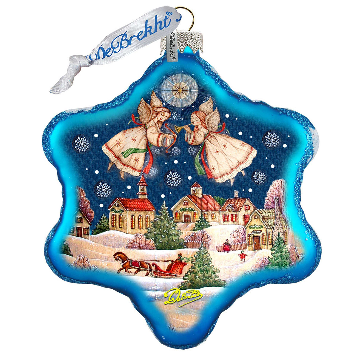 Peaceful City Glass Ornament