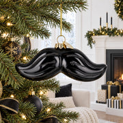 Mustache Glass Christmas Ornament