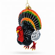 Gobbler Turkey for Thanksgiving and Holiday Decor Glass Christmas Ornament