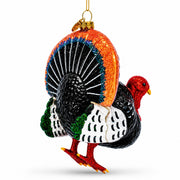 Gobbler Turkey for Thanksgiving and Holiday Decor Glass Christmas Ornament
