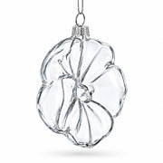 Flower-Shaped Clear Glass Christmas Ornament