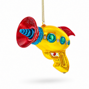 Futuristic Laser Gun Glass Christmas Ornament