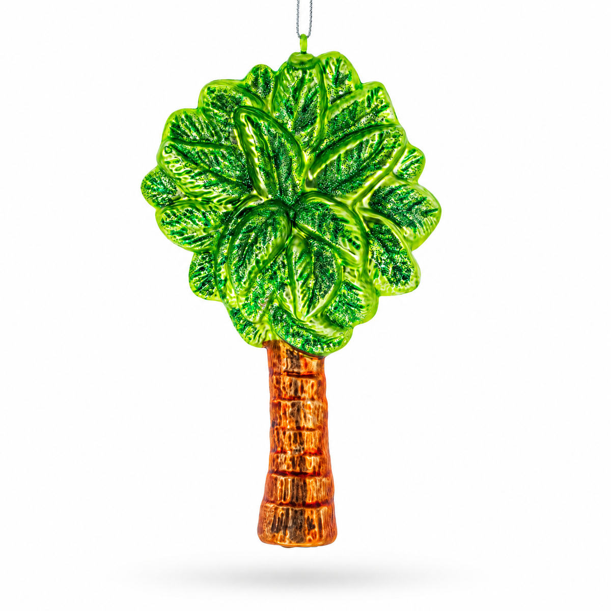Tropical Coconut Tree Glass Christmas Ornament