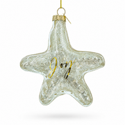 Golden Gleaming Star "Joy" Glass Christmas Ornament