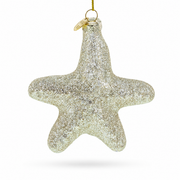 Golden Gleaming Star "Joy" Glass Christmas Ornament