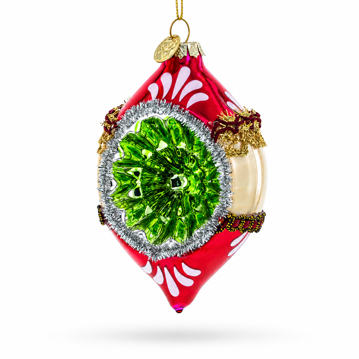 Retro Reflection Pink Glass Christmas Ornament