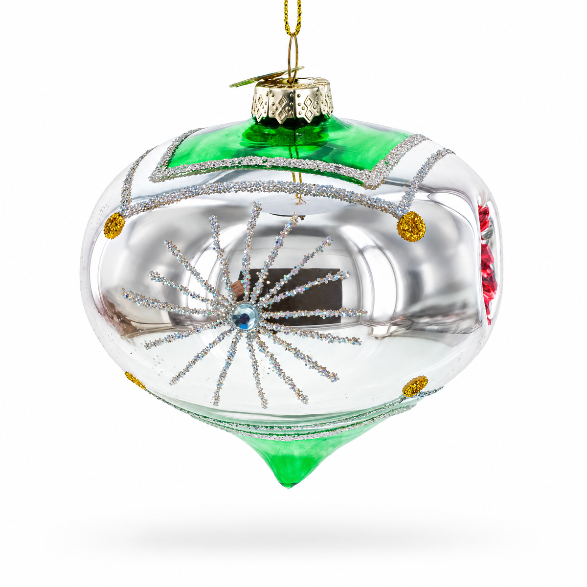 Vintage-Style Tear Drop Indented Glass Christmas Ornament