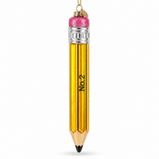 Pencil Glass Christmas Ornament