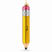 Pencil Glass Christmas Ornament