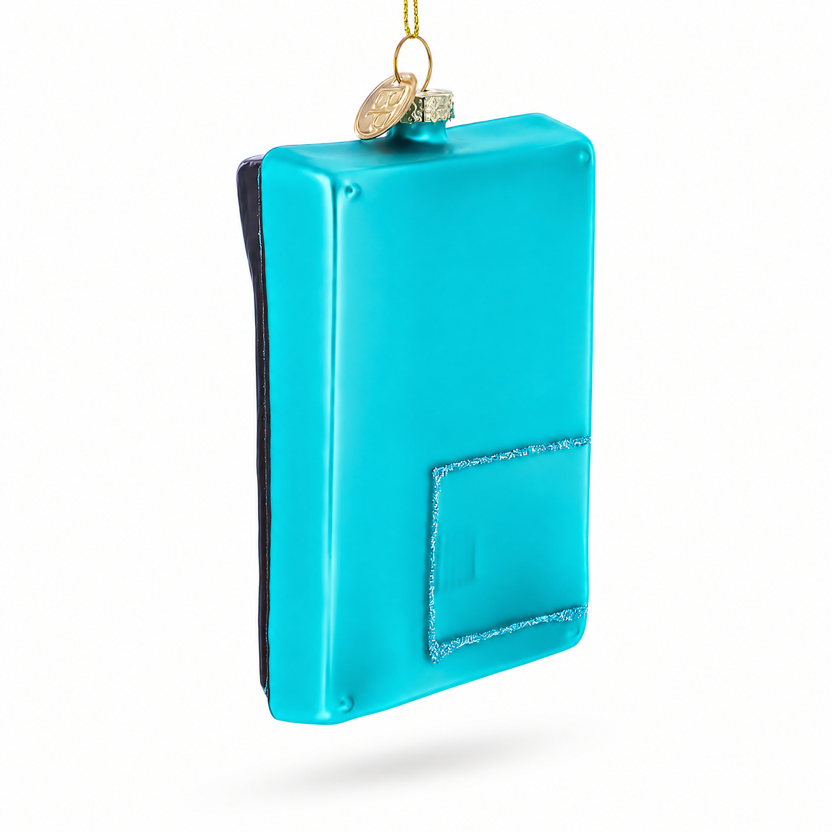 Blue Calculator Glass Christmas Ornament