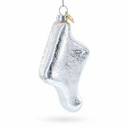 Silver Music Note Glass Christmas Ornament