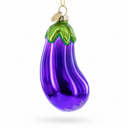 Shiny Eggplant Glass Christmas Ornament