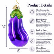 Shiny Eggplant Glass Christmas Ornament