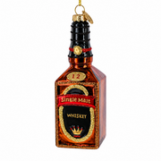 Whiskey Bottle Glass Christmas Ornament
