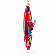 Adventure Kayak with Oar Glass Christmas Ornament