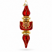 Red & Gold Finial Glass Christmas Ornament