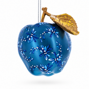 Metallic Apple with Gold Leaf Glass Christmas Ornament