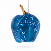 Metallic Apple with Gold Leaf Glass Christmas Ornament