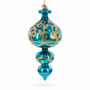 Emerald Cascade Finial Glass Christmas Ornament