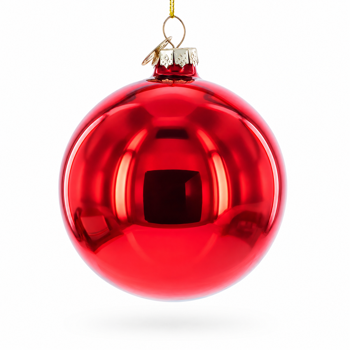 Red Jewel Burst Glass Christmas Ornament