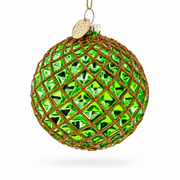 Green Starburst Indent Glass Christmas Ornament