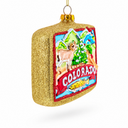 Colorado State Icons Glass Christmas Ornament