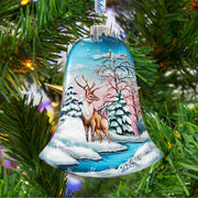 Winter Bells Glass Ornament Set of 3