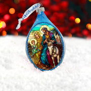 Holy Family Drop Glass Ornament by G. Debrekht - Nativity Holiday Decor - 757-054