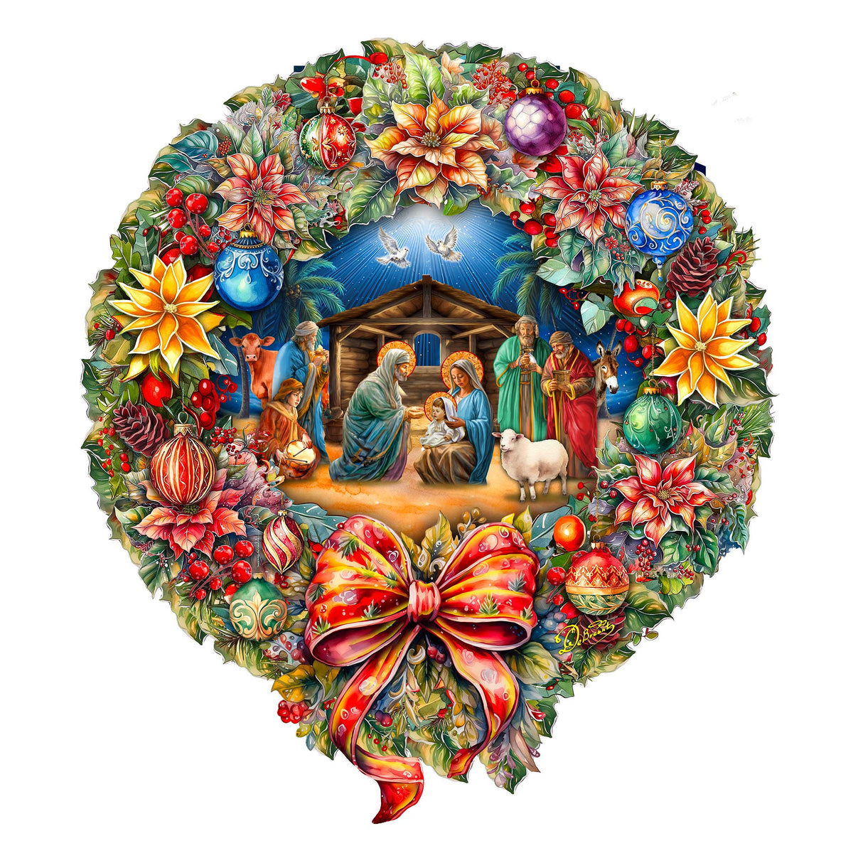 Nativity Wreath Holiday Door Decor