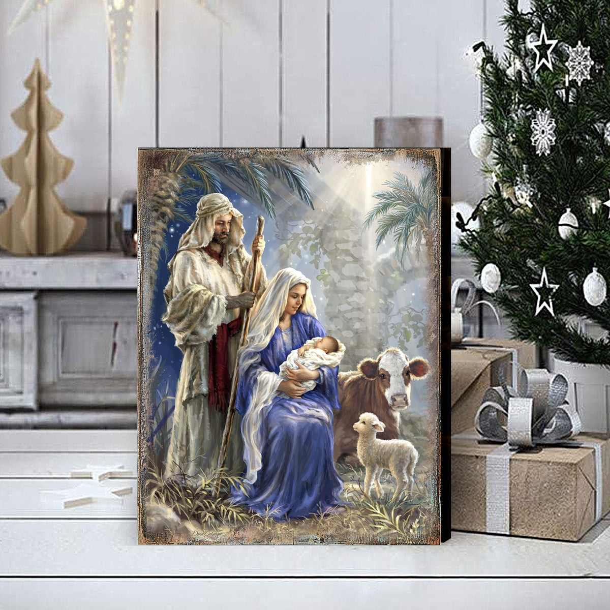 Holy Night Wooden Wall Art Christmas Decoration