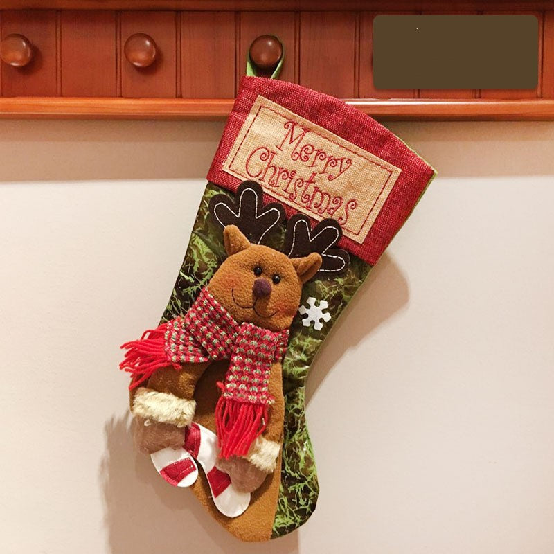 Christmas stocking with festive character applique