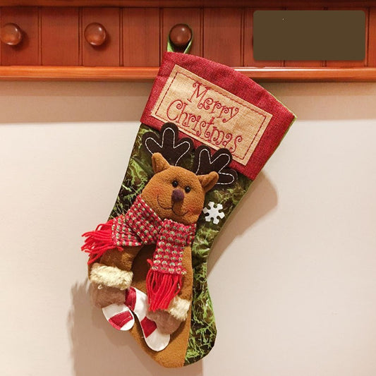 Christmas stocking with festive character applique