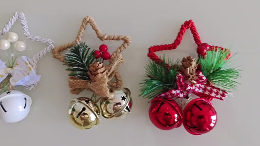Christmas five-pointed star bell tree ornament