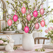 Bag of 12 Pastel Rose Plastic Easter Egg Ornaments 2.35 Inches