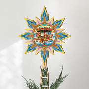 Christmas Carousel Star Tree Topper Wooden Decor