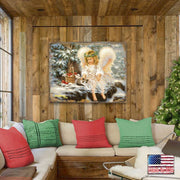 American Angel Winter Companions Wooden Wall Art by D. Gelsinger - Nativity Holiday Decor - 95657B-0718