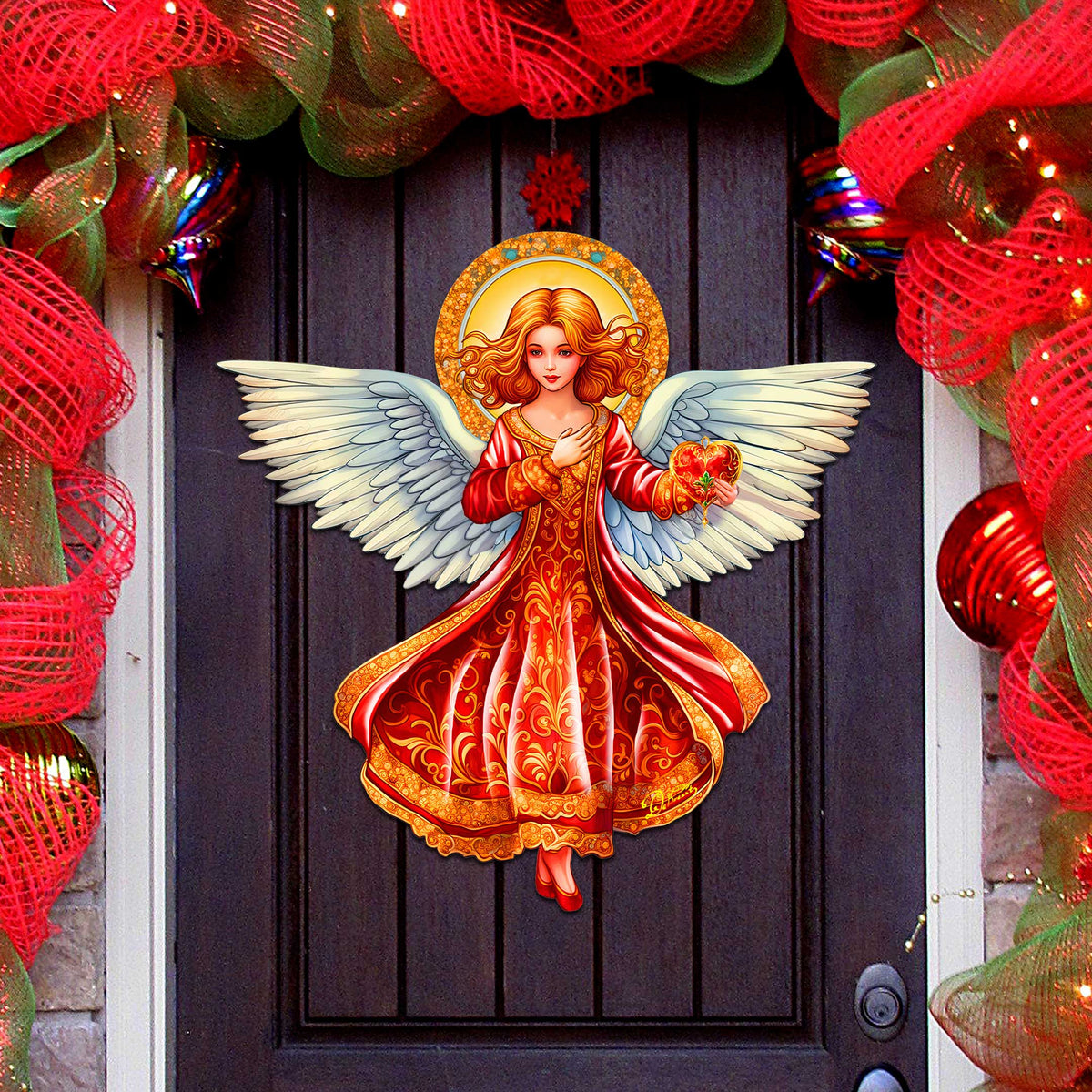 Angel with Love Holiday Door Decor by G. Debrekht - Nativity Holiday Decor - 8652816H