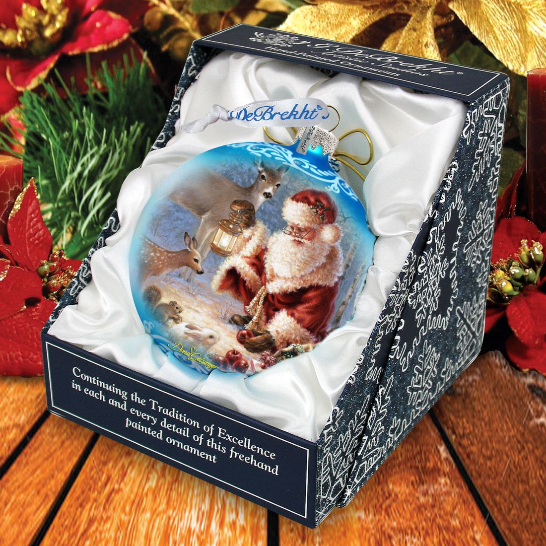Abundance of Joy Glass Christmas Ornament by D Gelsinger - Santa and Snowman Decor - 71102-0104