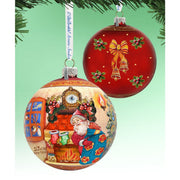 Christmas Night Ball Glass Ornament Limited Edition by G. DeBrekht - Christmas Santa Snowman Decor - 73851