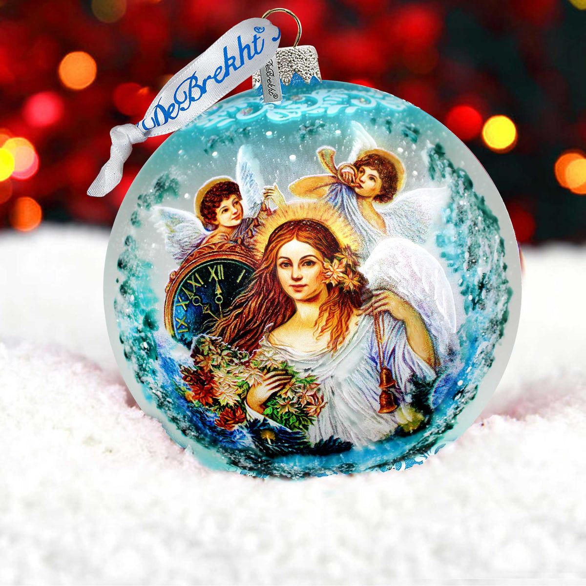 Christmas Angel Glass Ornament Limited Edition by Strelkina at G. DeBrekht - Christmas Santa Snowman Decor - 73844-2