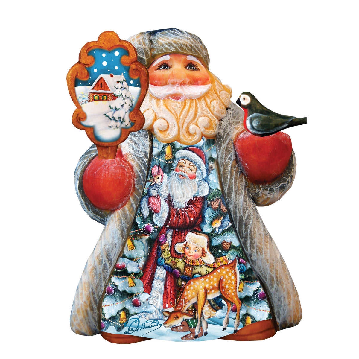 Tiny Tale Santa with Kids Christmas Figurine by G. DeBrekht - Christmas Santa Snowman Decor - 561646