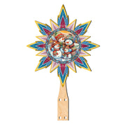 Snowman Family Star Tree Topper Wooden Decor